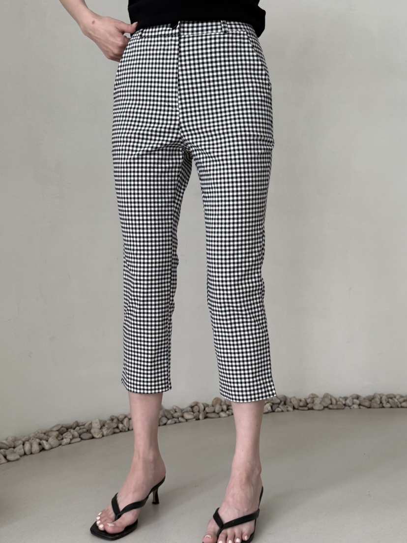 DEMAR韓國東大門直郵女裝新款推薦人氣熱賣職業休閑褲格紋DEMAR休閑褲