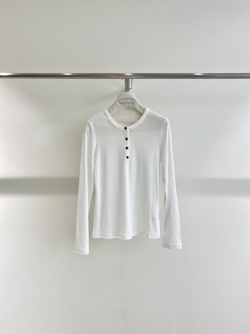 1968韓國直郵女士新品人氣26春夏推薦休閑長袖T恤圓領開襟1968/YEOUYA長袖T恤