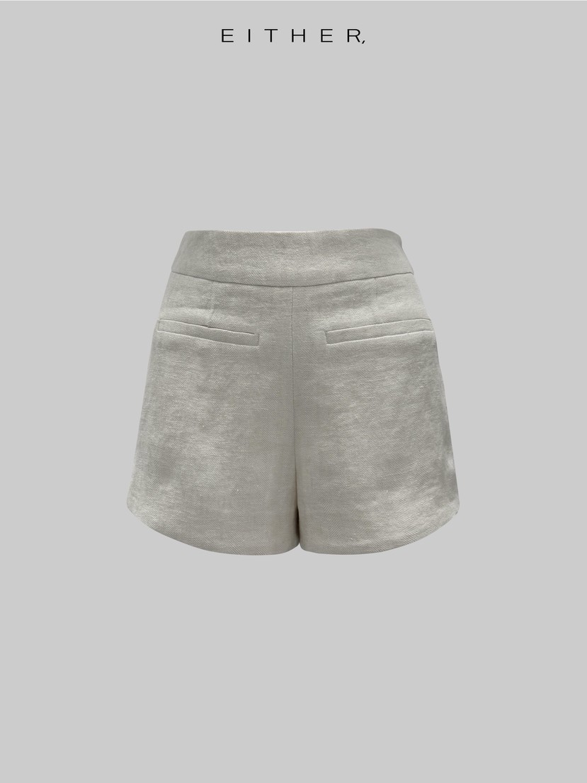EITHER韓國直郵女士新品職業人氣推薦熱賣休閑短褲人字紋EITHER短褲