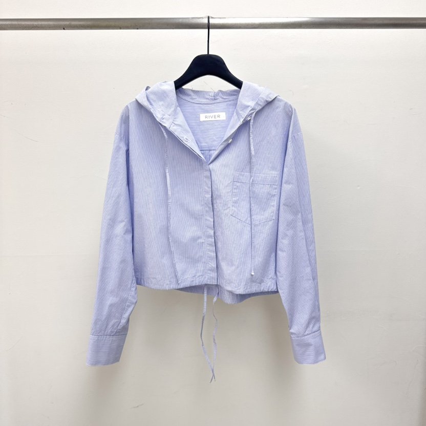 RIVER韓國直郵女裝新款時尚熱賣休閑襯衫蕾絲衫連帽衫口袋WATER/RIVER襯衫/蕾絲衫