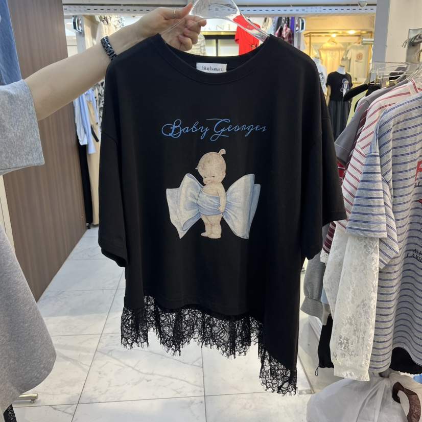 BLUE BANANA韓國直郵實拍女裝新款時尚推薦職業T恤假兩件BLUE BANANAT恤