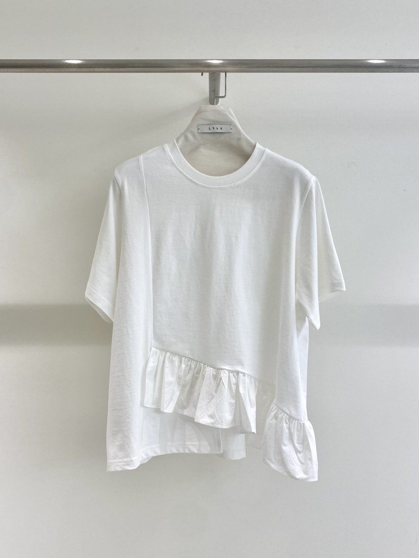 1968韓國直郵女裝新品時尚人氣推薦26春夏T恤不對稱荷葉邊1968/YEOUYAT恤