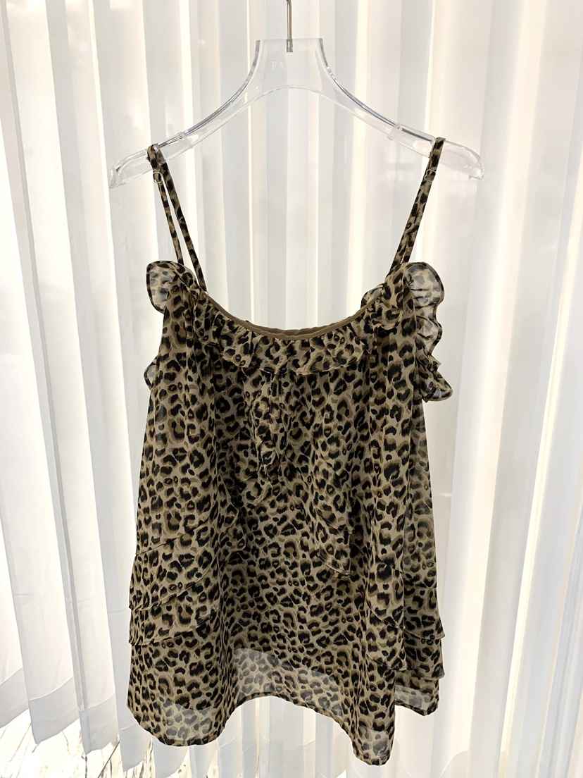 FABRIC韓國東大門代購女裝新品熱賣時尚吊帶背心豹紋圍巾FABRIC吊帶/背心