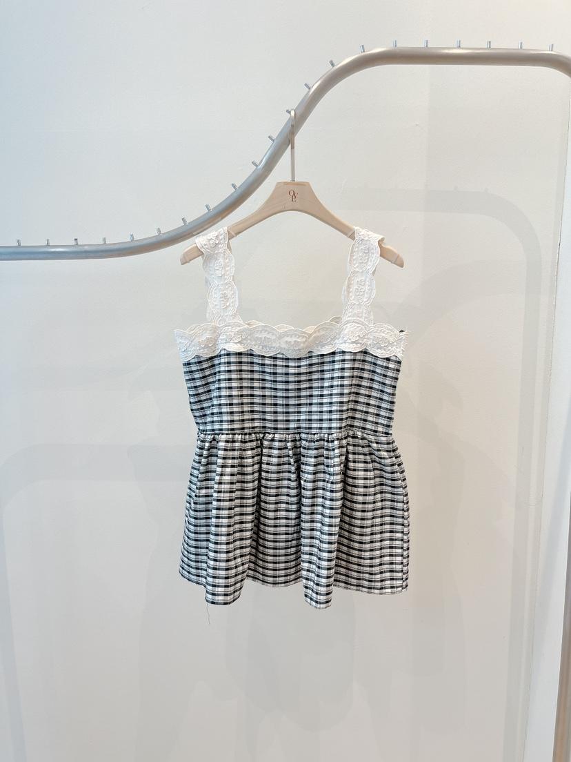OVE韓國東大門代購女裝新款26春夏熱賣時尚推薦吊帶背心格子OVE吊帶/背心