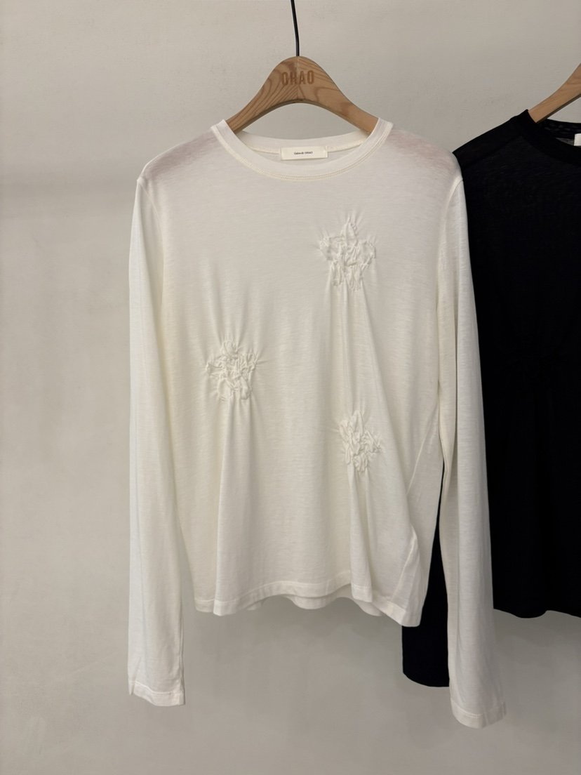 OHAO韓國直郵實拍女裝新品職業26春夏時尚熱賣休閑長袖T恤OHAO/HA MONG長袖T恤