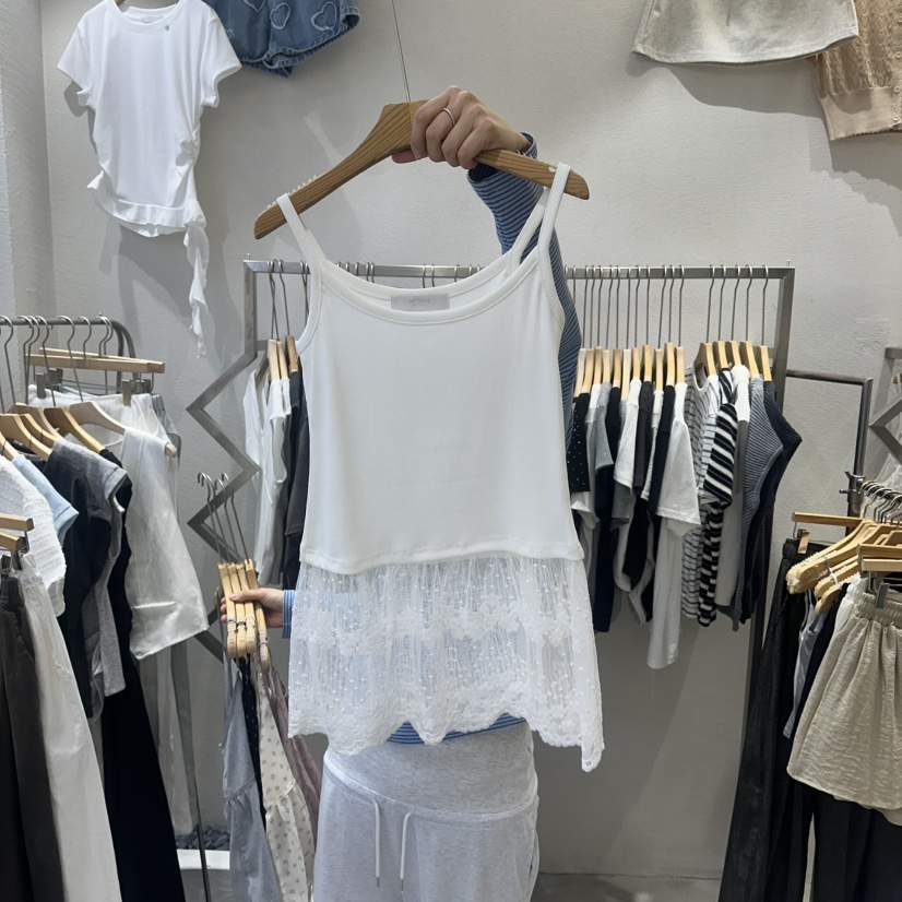 HIPTIQUE韓國直郵女士新品時尚休閑26春夏吊帶背心蕾絲長款HIPTIQUE吊帶/背心