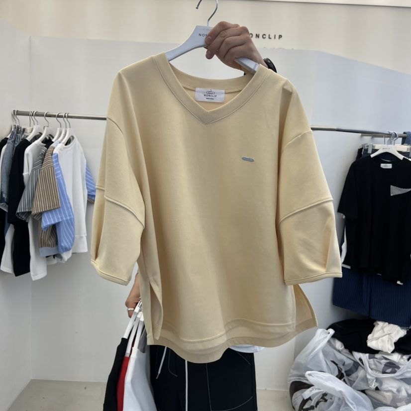 NON CLIP韓國直郵女裝新品人氣熱賣26春夏推薦時尚T恤V領NON CLIPT恤
