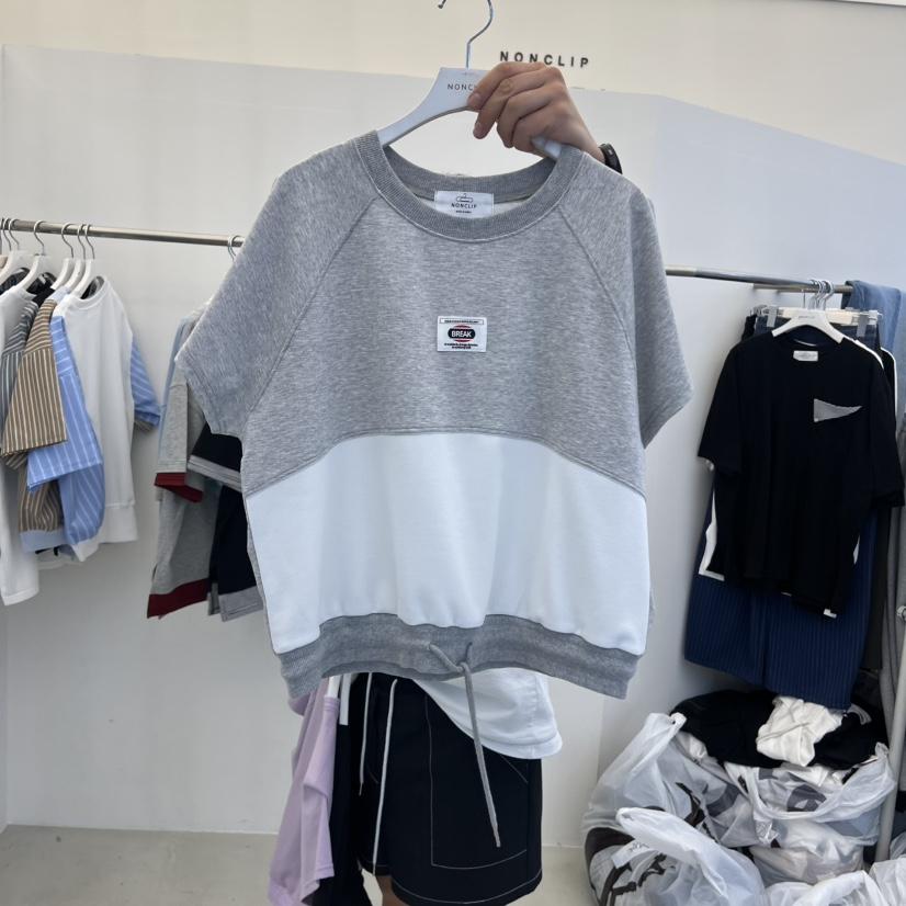 NON CLIP韓國代購女裝新款休閑人氣職業26春夏時尚T恤撞色NON CLIPT恤