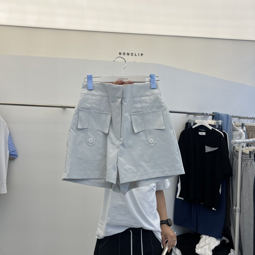 NON CLIP韓國直郵女士新款熱賣人氣推薦26春夏短褲口袋紐扣NON CLIP短褲