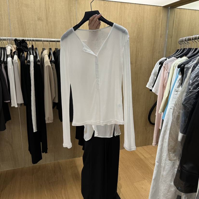 LEFANCY韓國直郵女裝新品時尚26春夏休閑職業長袖T恤天絲LEFANCY長袖T恤