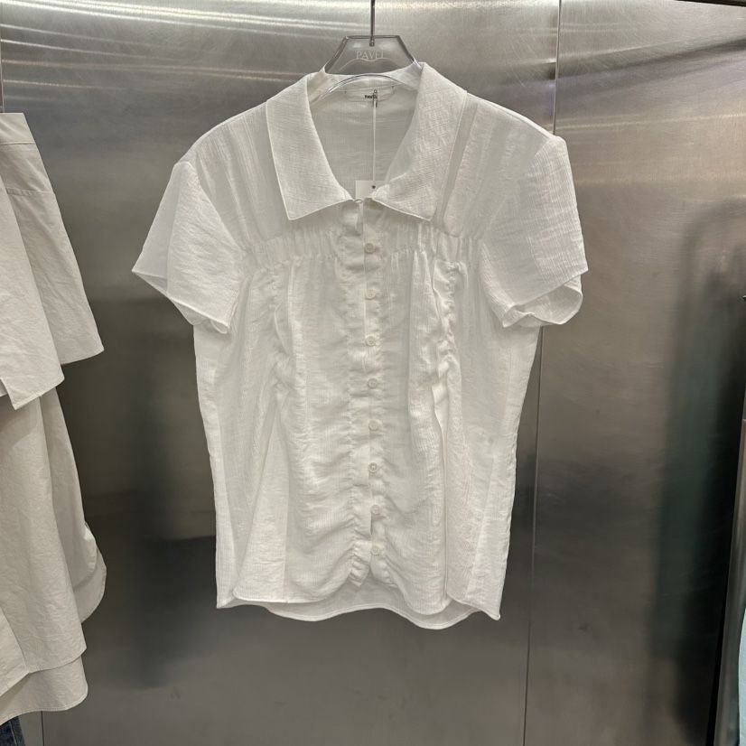 PAVEL韓國直郵女士新款時尚職業熱賣休閑推薦襯衫蕾絲衫褶皺PAVEL襯衫/蕾絲衫