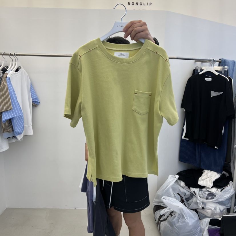 NON CLIP韓國東大門直郵女士新款26春夏推薦職業T恤口袋NON CLIPT恤
