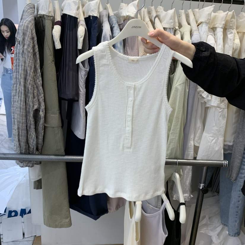 JINSIM韓國直郵實拍女裝新款時尚人氣熱賣職業吊帶背心紐扣JINSIM吊帶/背心
