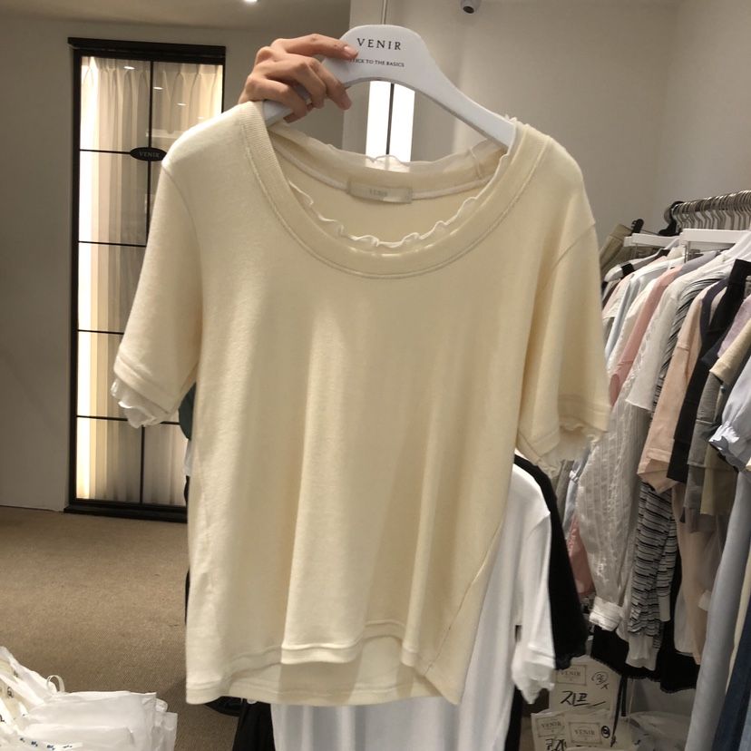 VENIR-a韓國直郵實拍女士新品人氣推薦休閑26春夏職業T恤VENIR-aT恤