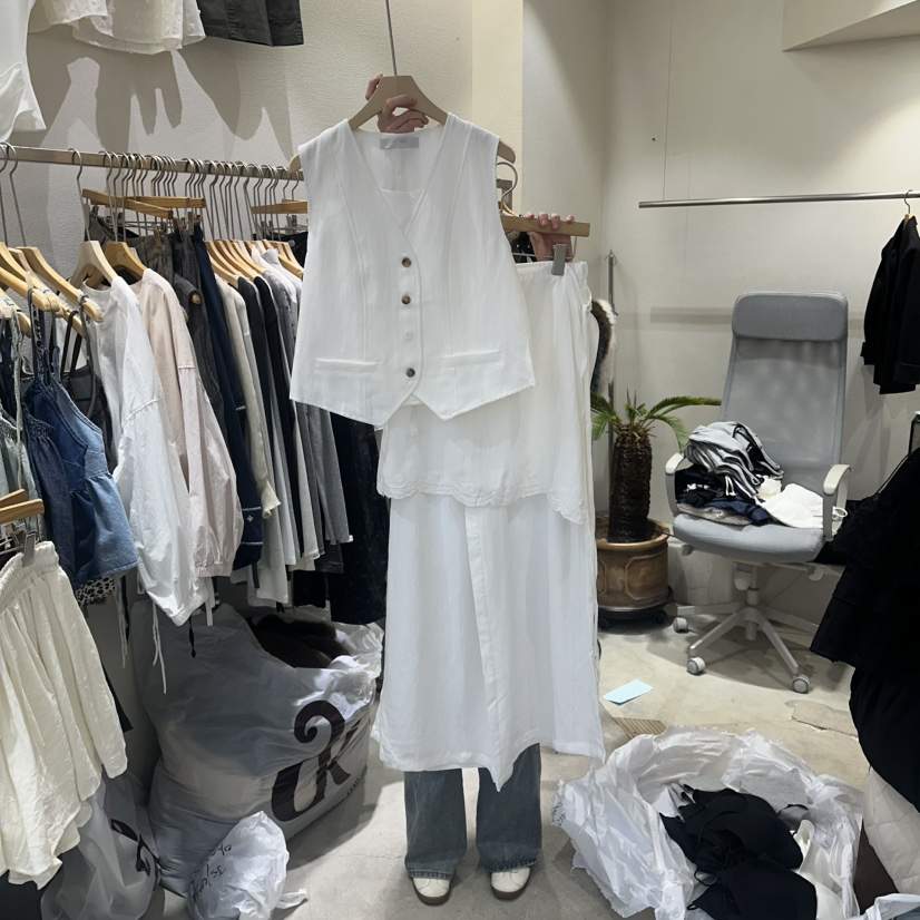 HIPTIQUE韓國直郵女士新款職業推薦熱賣人氣套裝套裝亞麻HIPTIQUE套裝