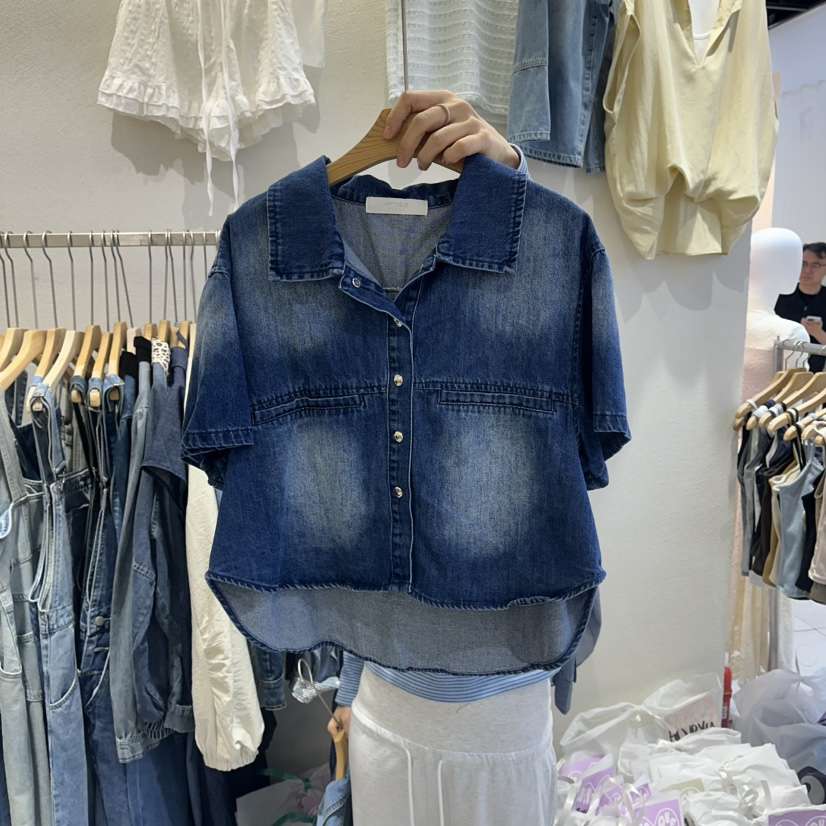 HIPTIQUE韓國直郵實拍女士新品熱賣休閑26春夏襯衫蕾絲衫水洗HIPTIQUE襯衫/蕾絲衫