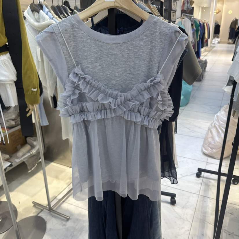 HOT PLACE/DREAM GIRIS/HOT ISSUE韓國東大門代購女裝新款26春夏套裝荷葉邊網眼套裝HOT PLACE/DREAM GIRIS/HOT ISSUE套裝