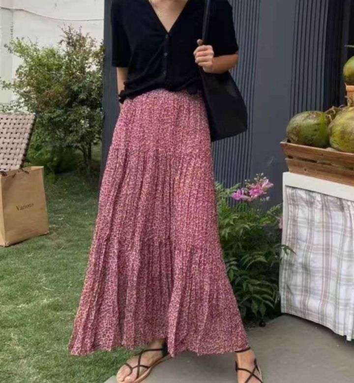 BLING BLING-S/RICO韓國直郵女裝新品職業26春夏長裙豹紋BLING BLING-S/RICO長裙