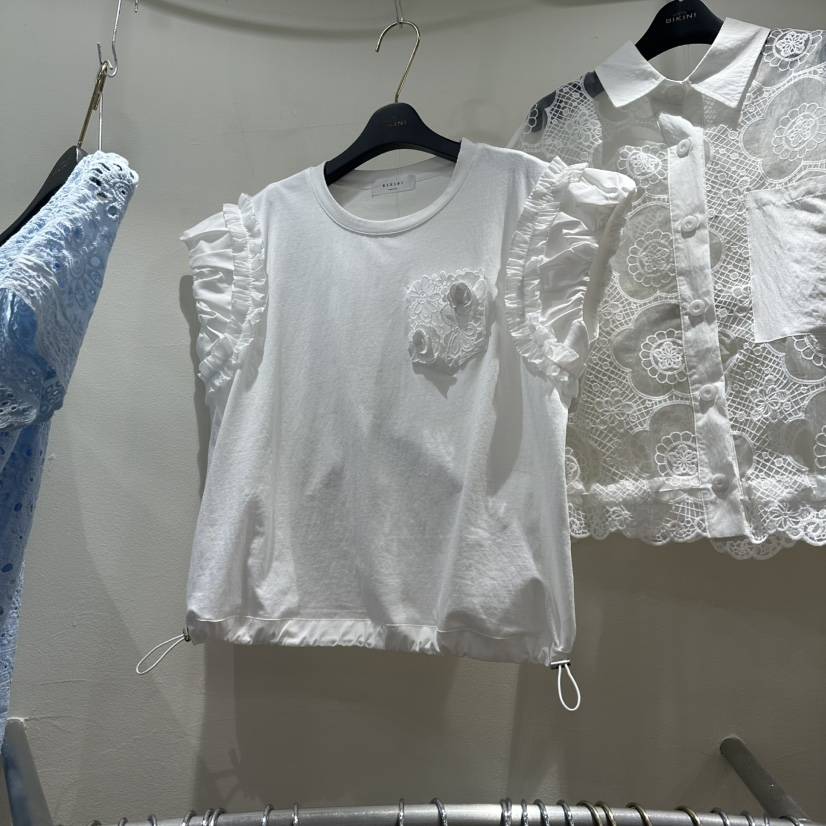 BIKINI韓國直郵實拍女士新品人氣休閑時尚襯衫蕾絲衫花朵BIKINI襯衫/蕾絲衫