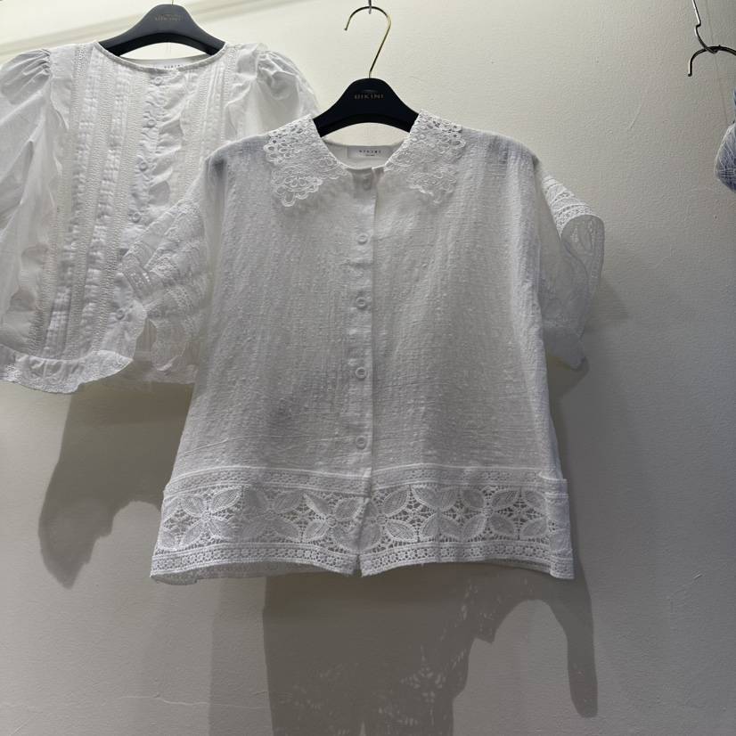 BIKINI韓國東大門直郵女裝新款人氣26春夏職業襯衫蕾絲衫BIKINI襯衫/蕾絲衫