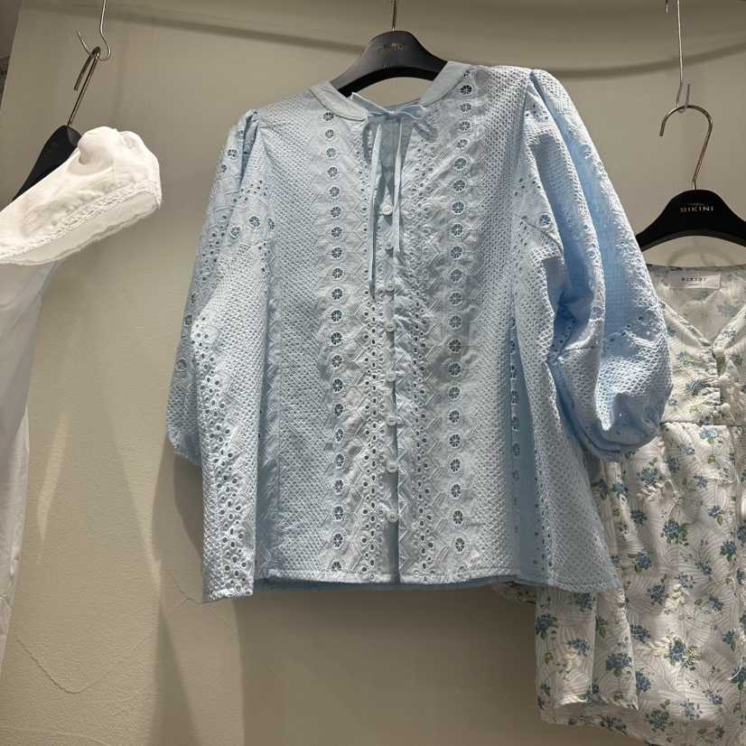 BIKINI韓國直郵實拍女裝新款熱賣休閑人氣職業襯衫蕾絲衫BIKINI襯衫/蕾絲衫