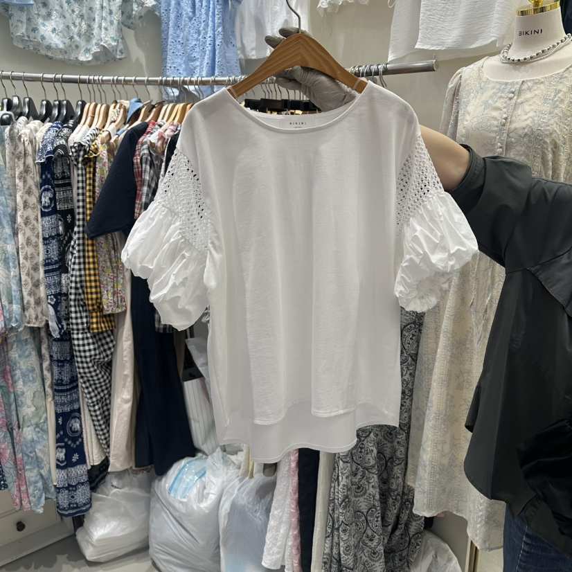 BIKINI韓國直郵實拍女士新款休閑人氣時尚職業襯衫蕾絲衫BIKINI襯衫/蕾絲衫