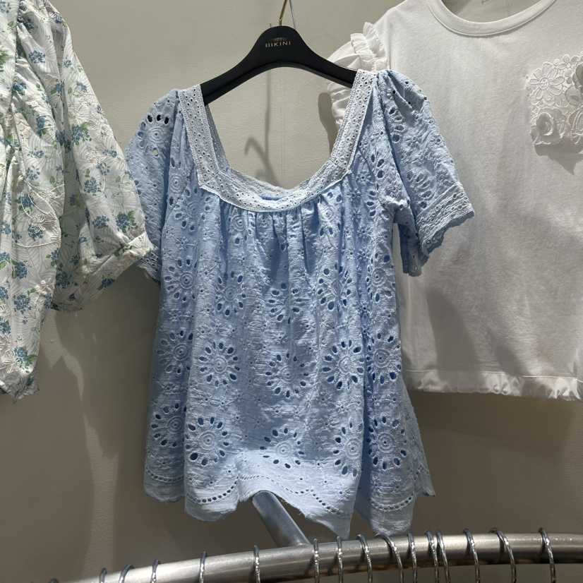 BIKINI韓國直郵女士新品26春夏熱賣職業時尚襯衫蕾絲衫蕾絲BIKINI襯衫/蕾絲衫