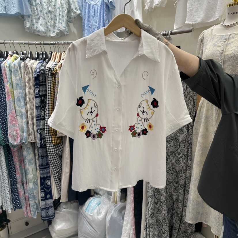 BIKINI韓國直郵女裝新品推薦時尚休閑熱賣職業襯衫蕾絲衫BIKINI襯衫/蕾絲衫