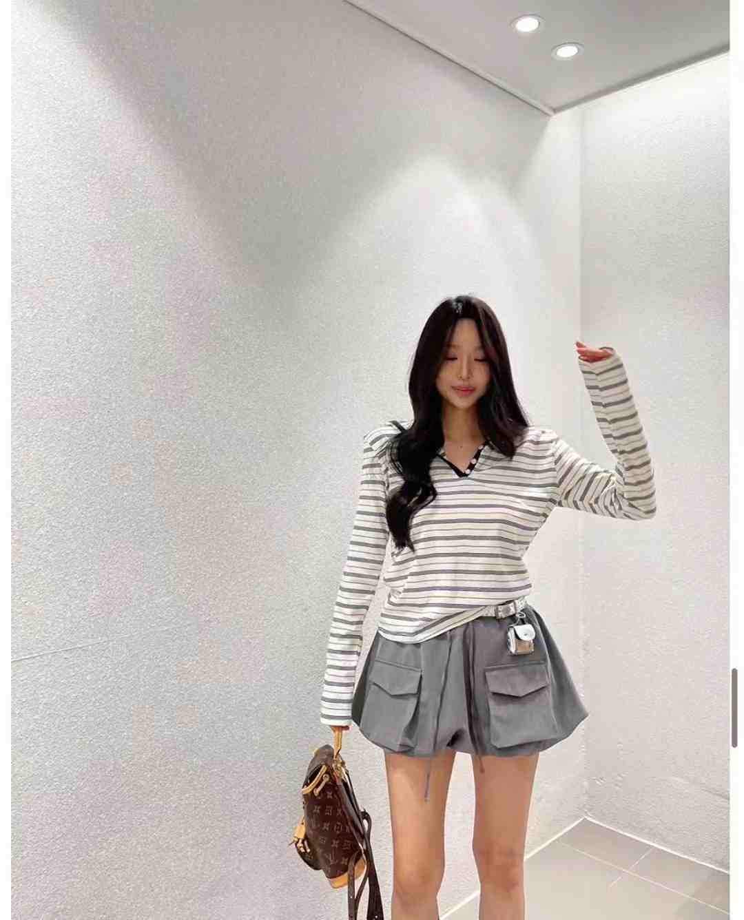 BLACK LINE韓國直郵實拍女裝新款26春夏休閑熱賣短褲口袋BLACK LINE短褲