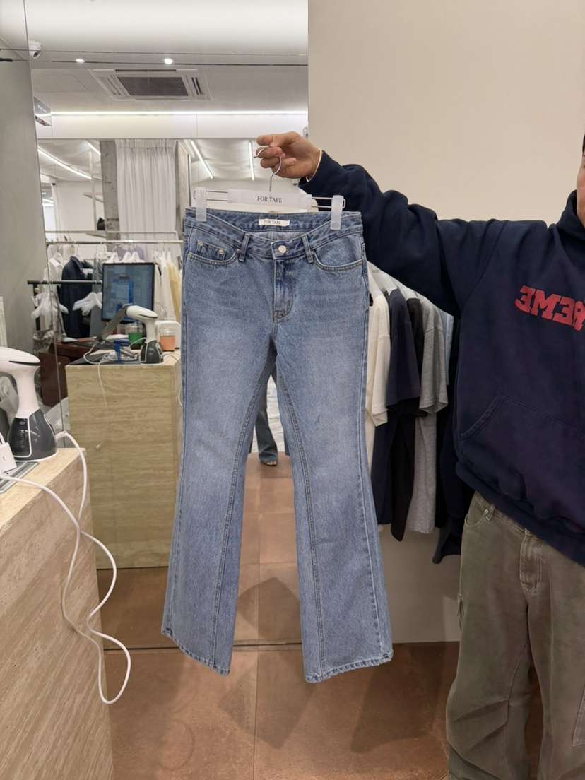 FOR TAPE韓國東大門代購女裝新品26春夏牛仔褲喇叭褲修身FOR TAPE牛仔褲