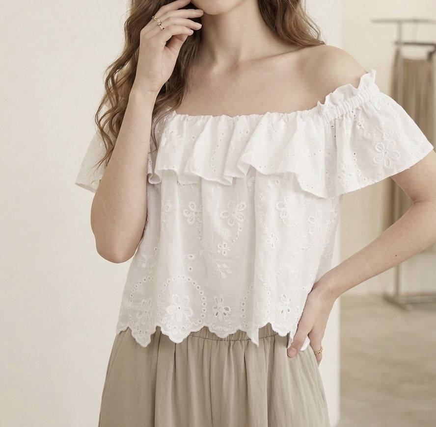 CORAL韓國直郵實拍女裝新品時尚推薦26春夏襯衫蕾絲衫刺繡CORAL襯衫/蕾絲衫