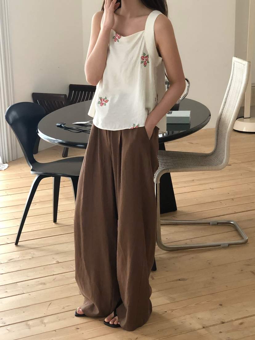 ONDO-P韓國代購女士新品休閑熱賣推薦職業26春夏休閑褲亞麻ONDO-P休閑褲