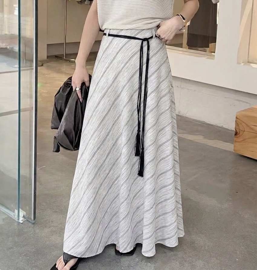 CORAL韓國直郵實拍女裝新款職業休閑推薦時尚熱賣長裙含繩CORAL長裙