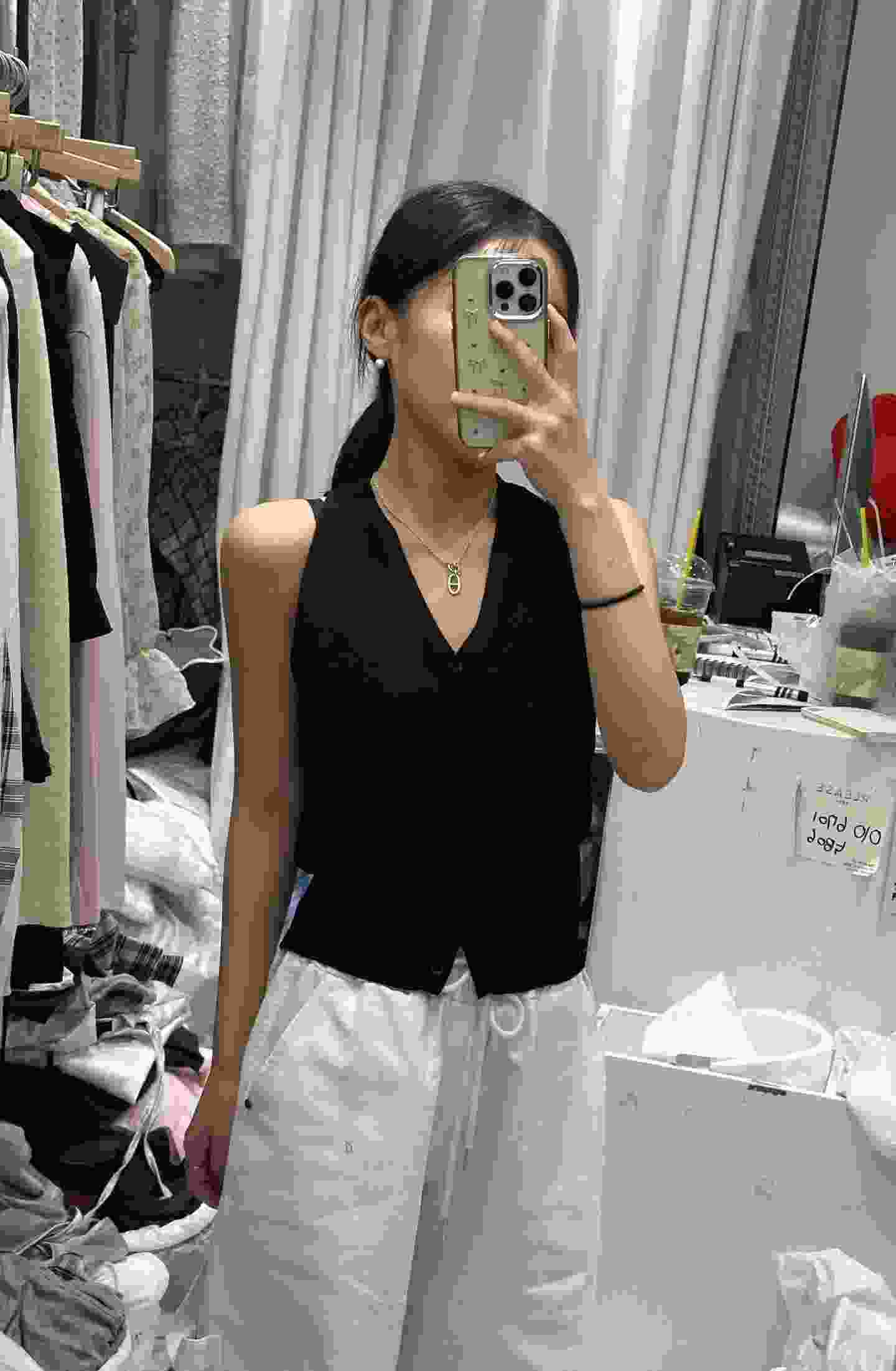 PLEASE/WW韓國代購女士新品真品職業人氣休閑熱賣吊帶背心PLEASE/WW吊帶/背心