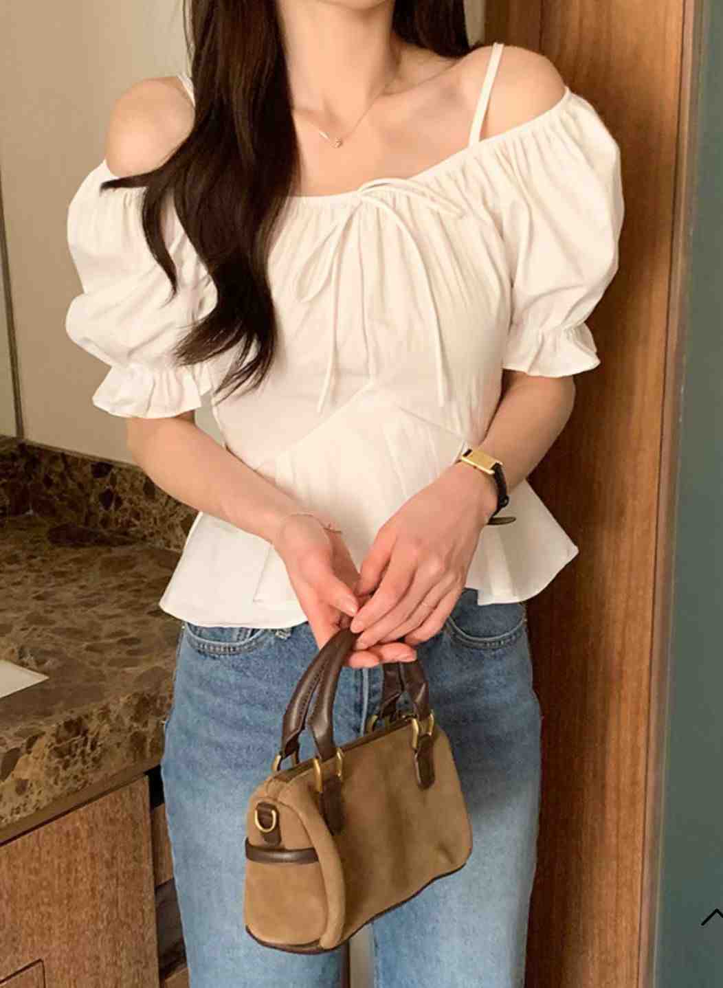 PLEASE/WW韓國代購女士新款熱賣真品26春夏休閑襯衫蕾絲衫PLEASE/WW襯衫/蕾絲衫