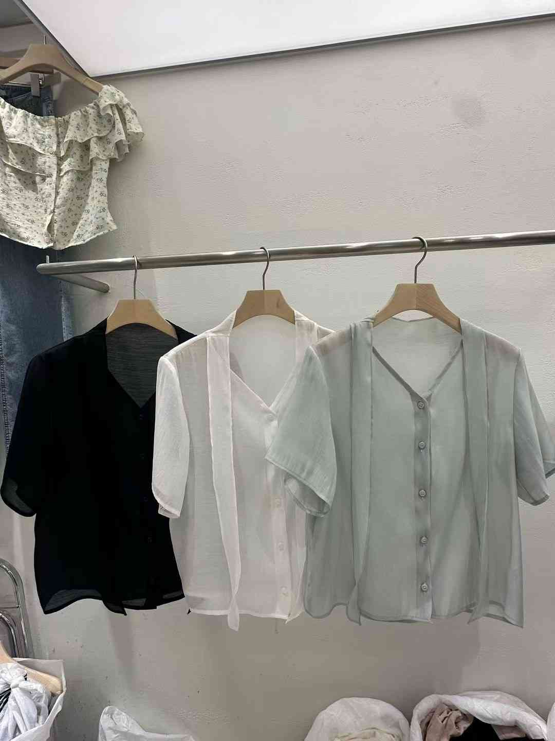 PLEASE/WW東大門實拍女士新款職業時尚人氣真品襯衫蕾絲衫PLEASE/WW襯衫/蕾絲衫