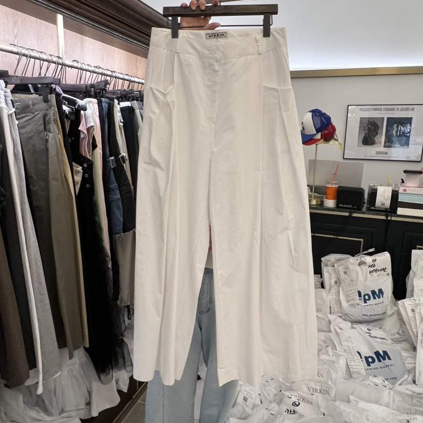 VIRKIN韓國東大門直郵女士新款26春夏休閑職業休閑褲褶裥VIRKIN休閑褲