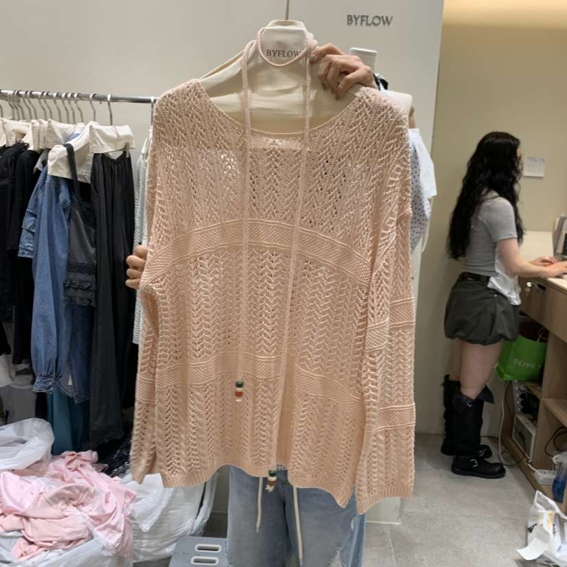 BY FLOW韓國東大門代購女裝新款休閑人氣職業針織衫含脖帶BY FLOW針織衫