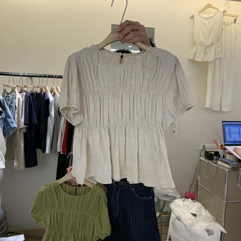 W AND J韓國代購女士新款26春夏職業人氣時尚襯衫蕾絲衫W AND J襯衫/蕾絲衫