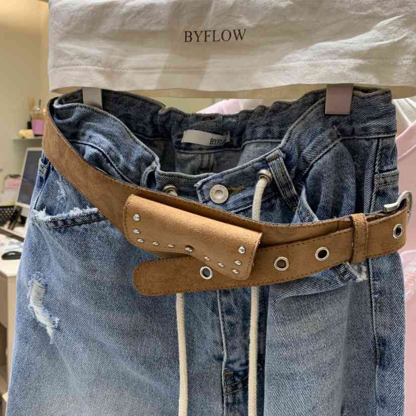 BY FLOW韓國代購女士新款26春夏職業時尚休閑腰帶口袋腰帶BY FLOW腰帶