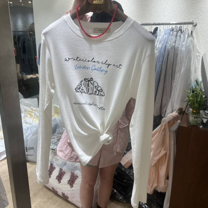 EMPTY韓國直郵女士新款職業熱賣推薦時尚休閑人氣長袖T恤EMPTY長袖T恤