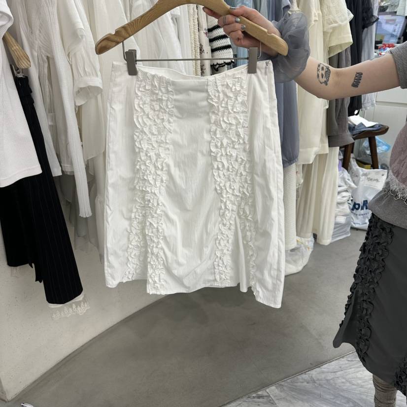 FOUNDATION韓國東大門直郵女裝新品休閑26春夏半身裙中短裙FOUNDATION半身裙/中短裙