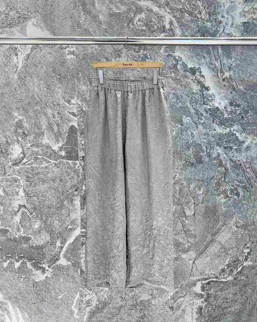 ROOKIE BUD韓國直郵女裝新款職業人氣時尚休閑褲褶皺緞面ROOKIE BUD-P休閑褲