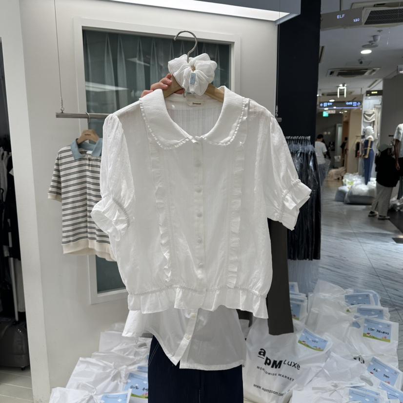 OURMOMENT韓國直郵女裝新款熱賣休閑26春夏時尚襯衫蕾絲衫OURMOMENT襯衫/蕾絲衫