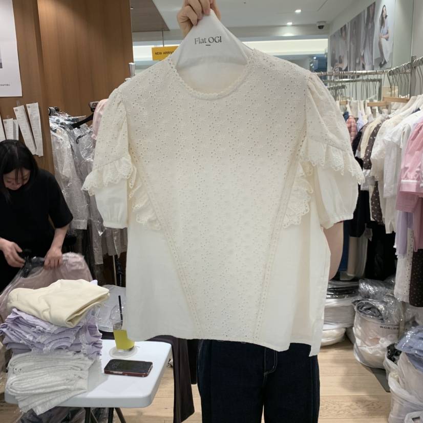 OGI韓國直郵女士新品26春夏推薦人氣熱賣休閑時尚襯衫蕾絲衫FLat OGI襯衫/蕾絲衫