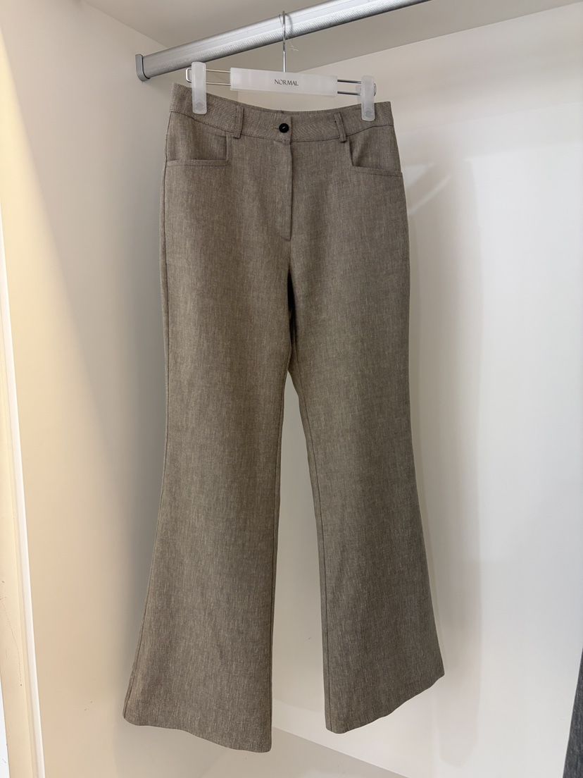 NORMAL韓國東大門直郵女裝新品休閑推薦休閑褲喇叭褲亞麻NORMAL休閑褲