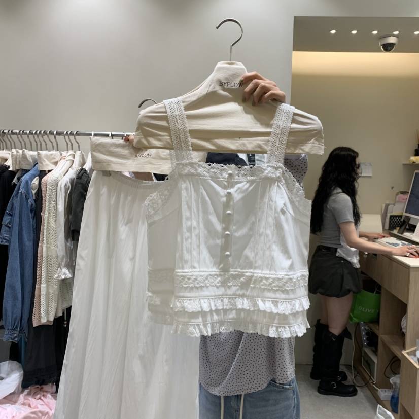 BY FLOW韓國東大門直郵女士新款休閑時尚推薦人氣吊帶背心BY FLOW吊帶/背心