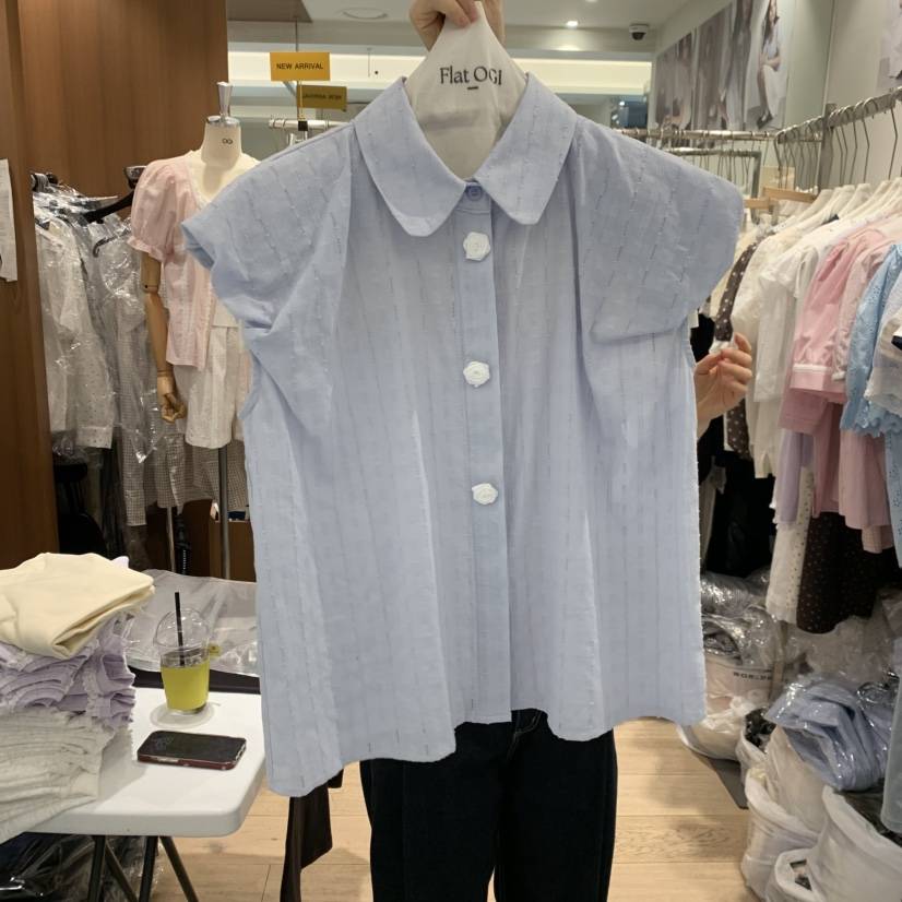 OGI韓國直郵實拍女士新款休閑26春夏人氣時尚職業襯衫蕾絲衫FLat OGI襯衫/蕾絲衫