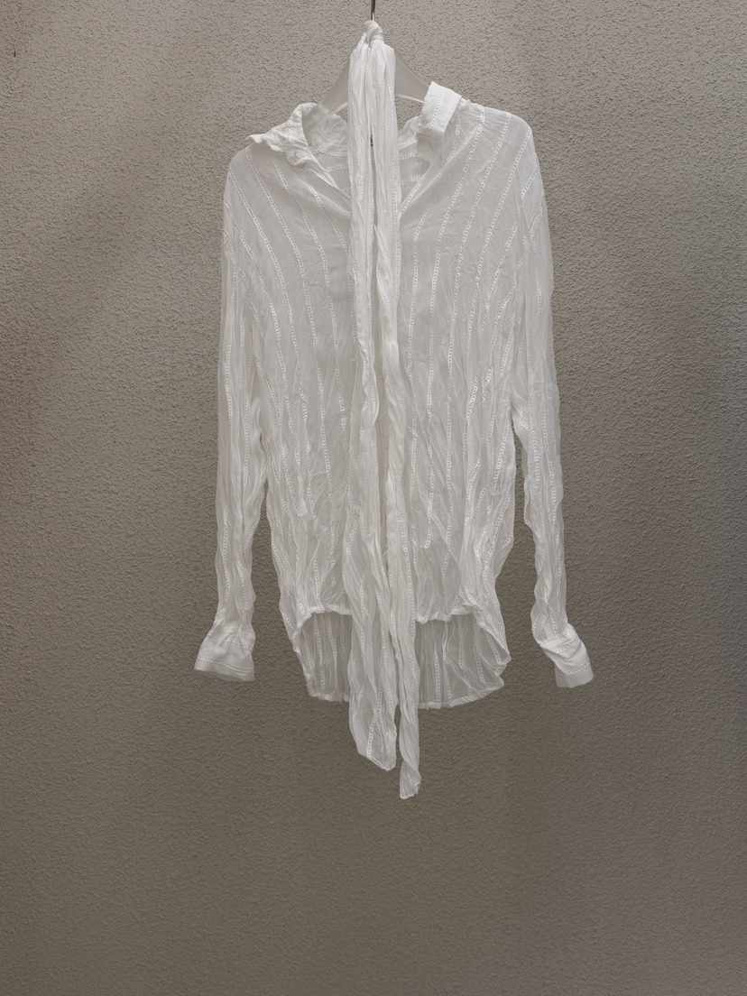 MWE韓國東大門直郵女士新款26春夏熱賣人氣襯衫蕾絲衫含圍巾MWE襯衫/蕾絲衫