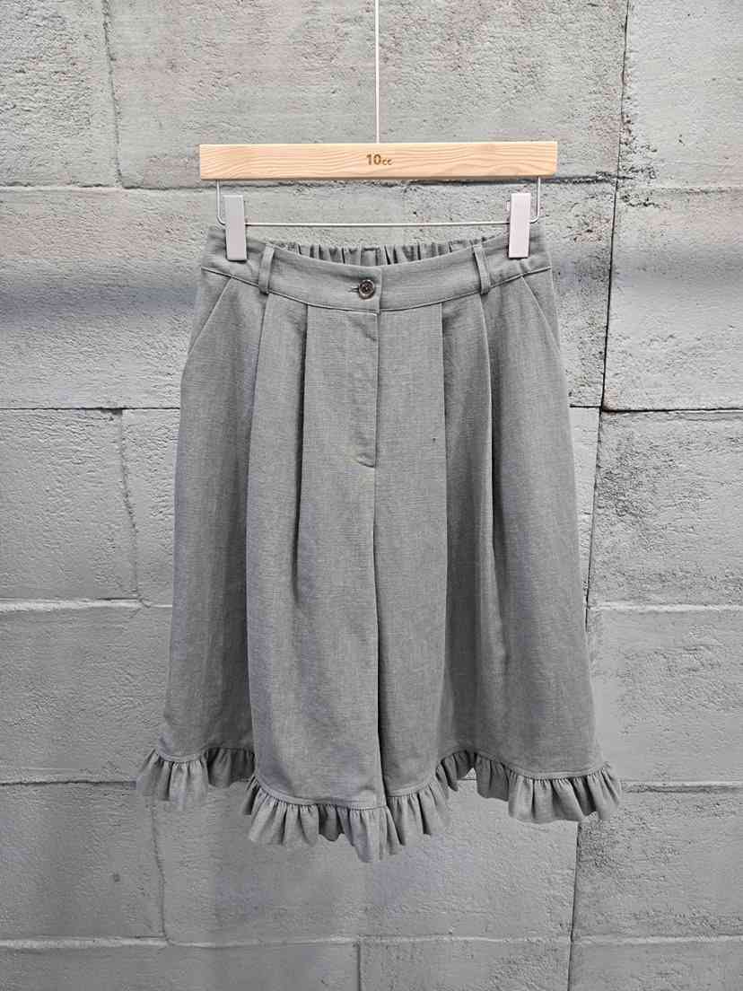 10CC韓國東大門直郵女裝新品熱賣休閑時尚短褲荷葉邊亞麻布10CC短褲